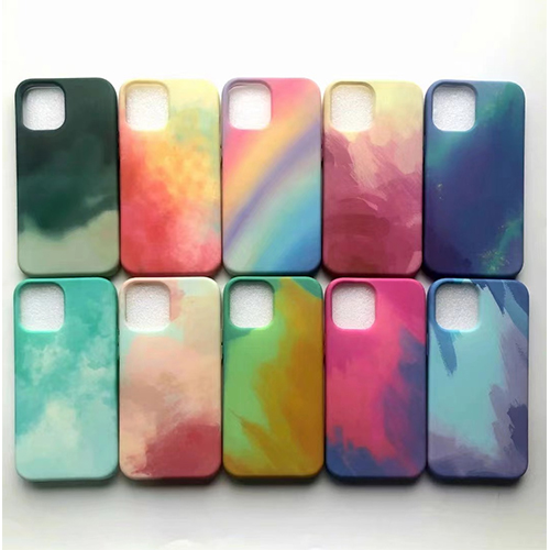 Capa de telefone com padrão aquarela de silicone